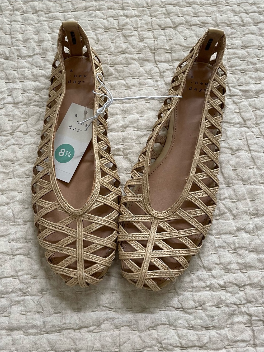 NEW Target Beige Woven Slip-On Ballet Flat